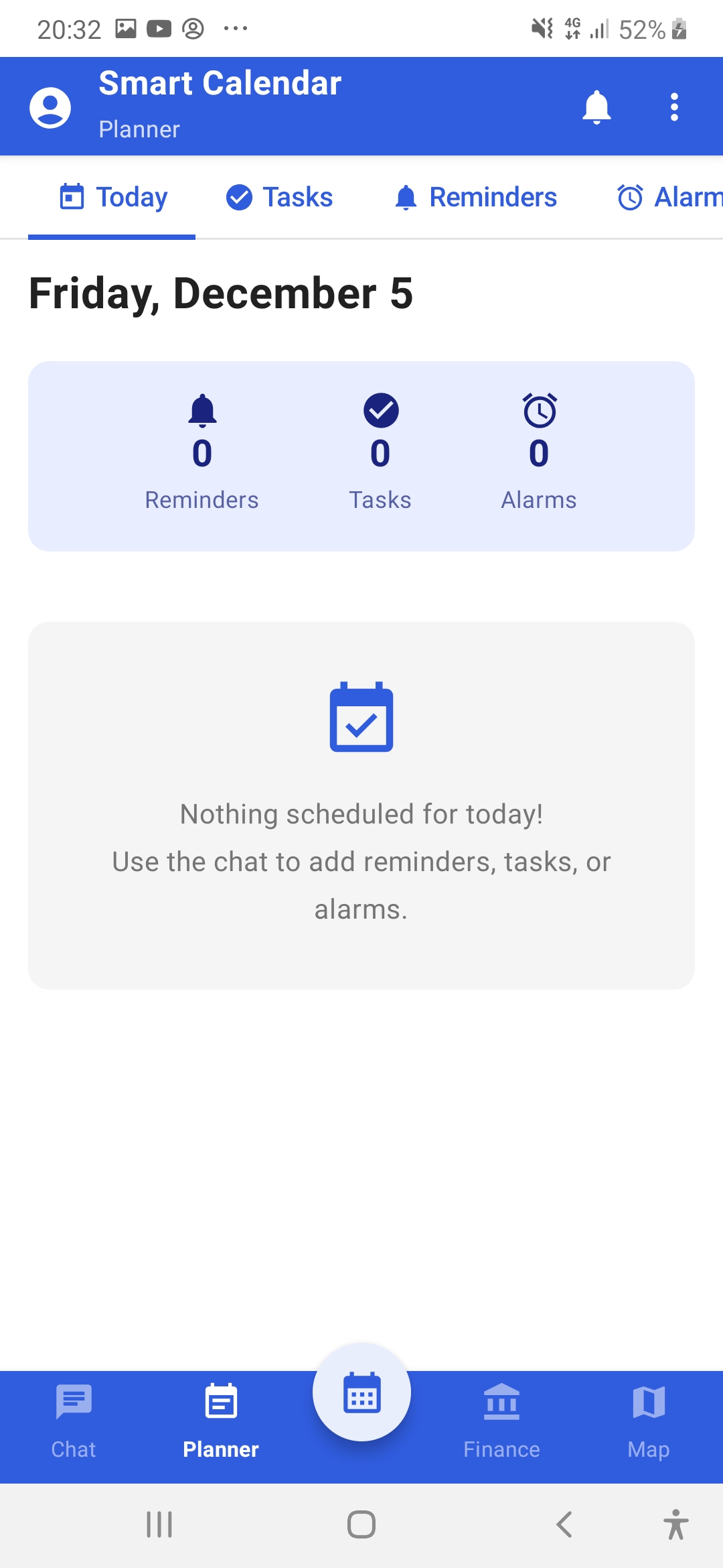 GPT Calendar — planner screen